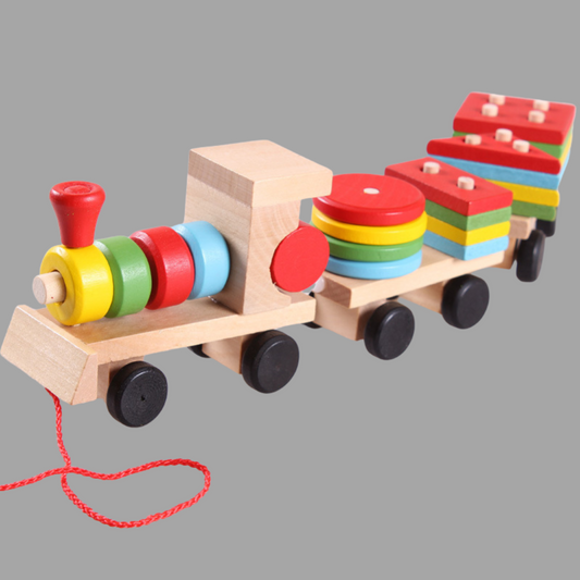 Wooden 3-Section Train Puzzle Set – Educational and Interactive Toy for Kids