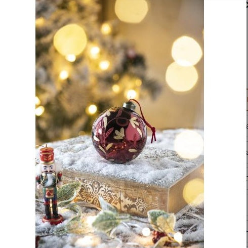 Elegant Red & Gold Christmas Ornaments – Set of 6 Shatterproof Baubles