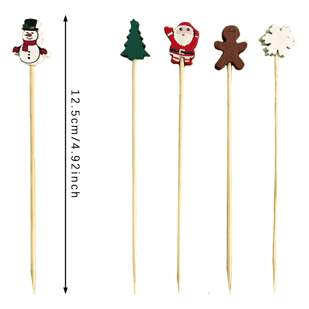 100 PCS Christmas Cupcake Toppers – Santa, Snowman, Tree & Gingerbread Picks for Holiday Party Decor