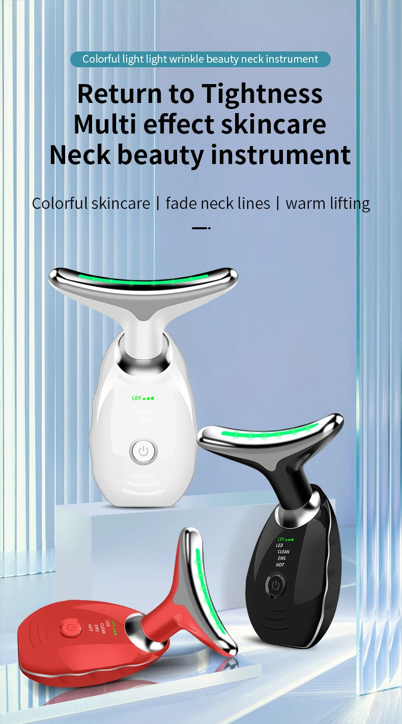 LED Face & Neck Massager for Skin Tightening & Anti-Aging