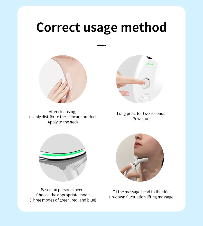 LED Face & Neck Massager for Skin Tightening & Anti-Aging