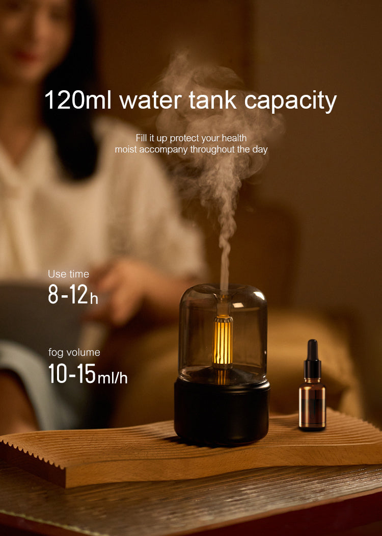 Candlelight Aroma Diffuser & Humidifier - 8-12 Hours Aromatherapy for Home