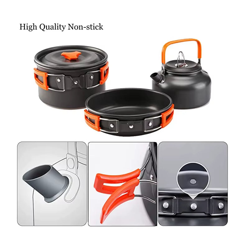 Camping Cookware Set – Aluminum Outdoor Cooking Kit