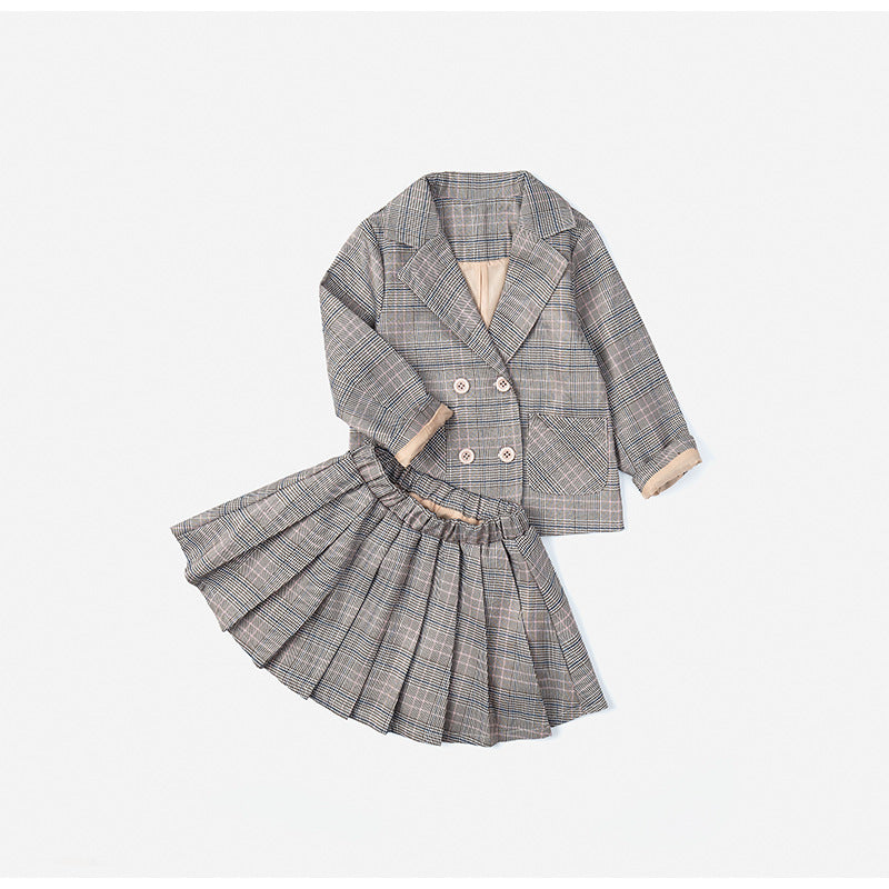 Girls' Elegant Two-Piece Skirt Suit
