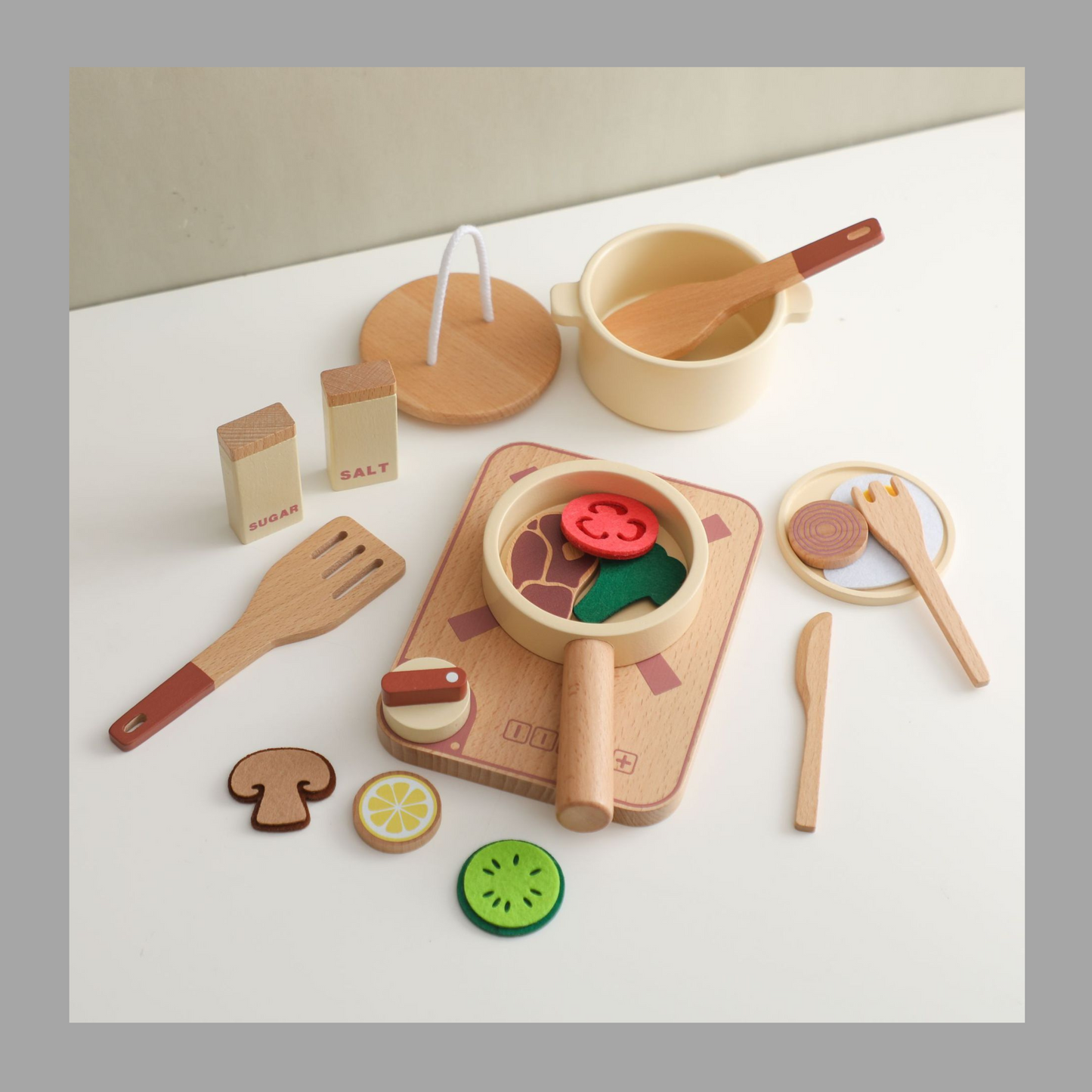 Children’s Wooden Kitchen Playset – Early Learning Toy