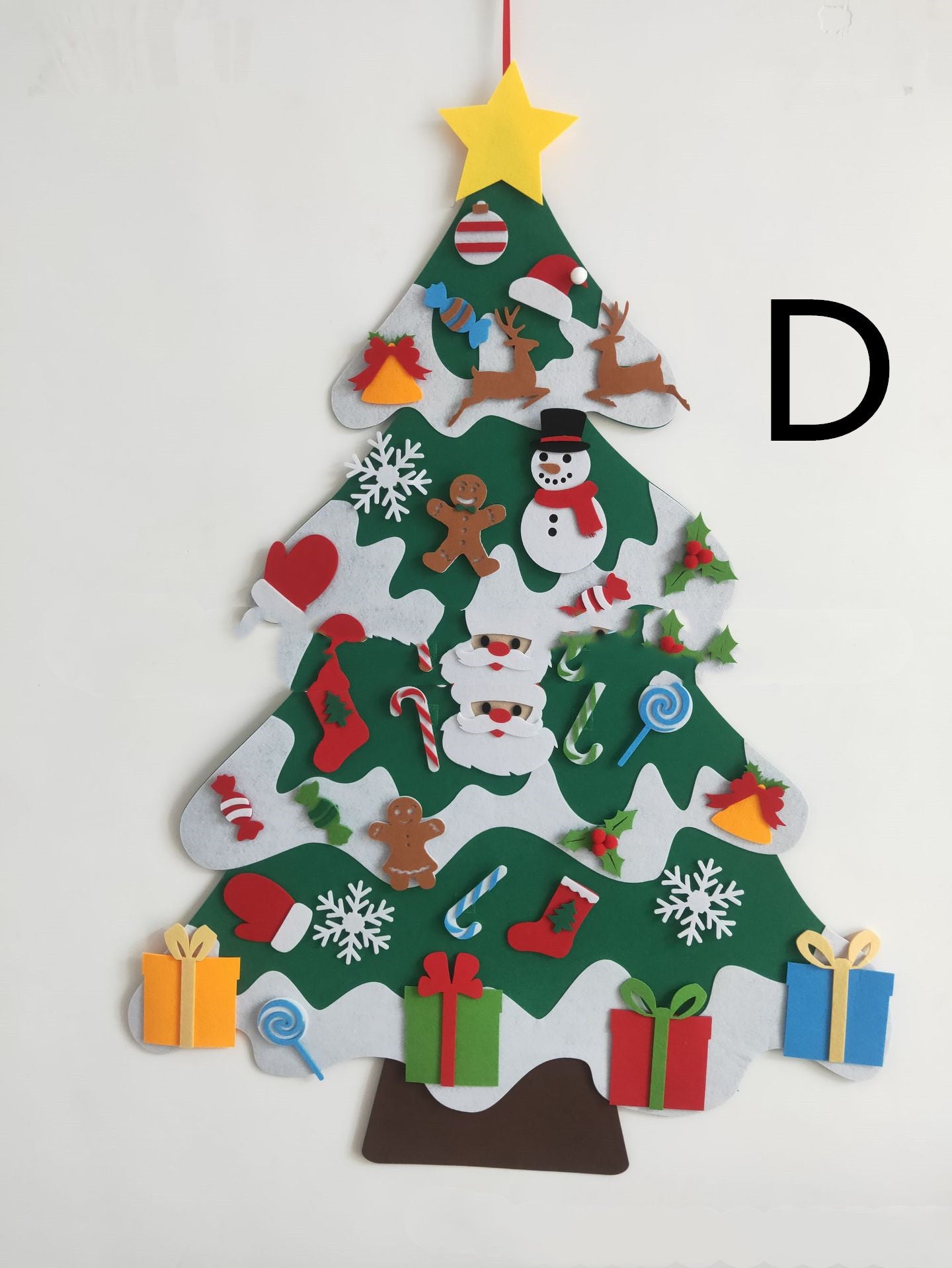 Felt Christmas Tree for Kids | DIY Wall Hanging Tree with Detachable Ornaments | Safe Toddler Christmas Decoration Gift