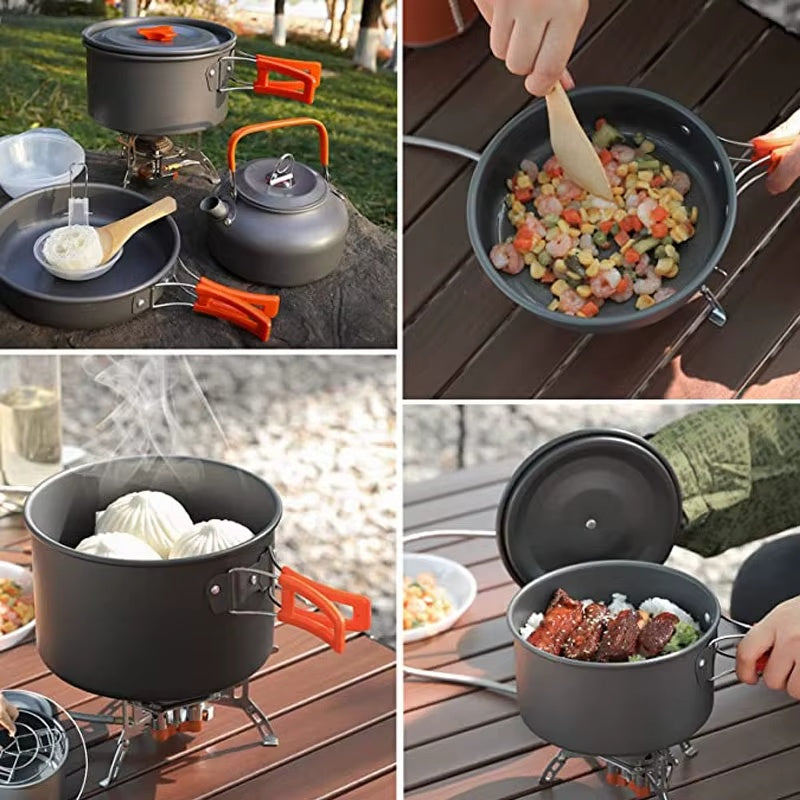 Camping Cookware Set – Aluminum Outdoor Cooking Kit