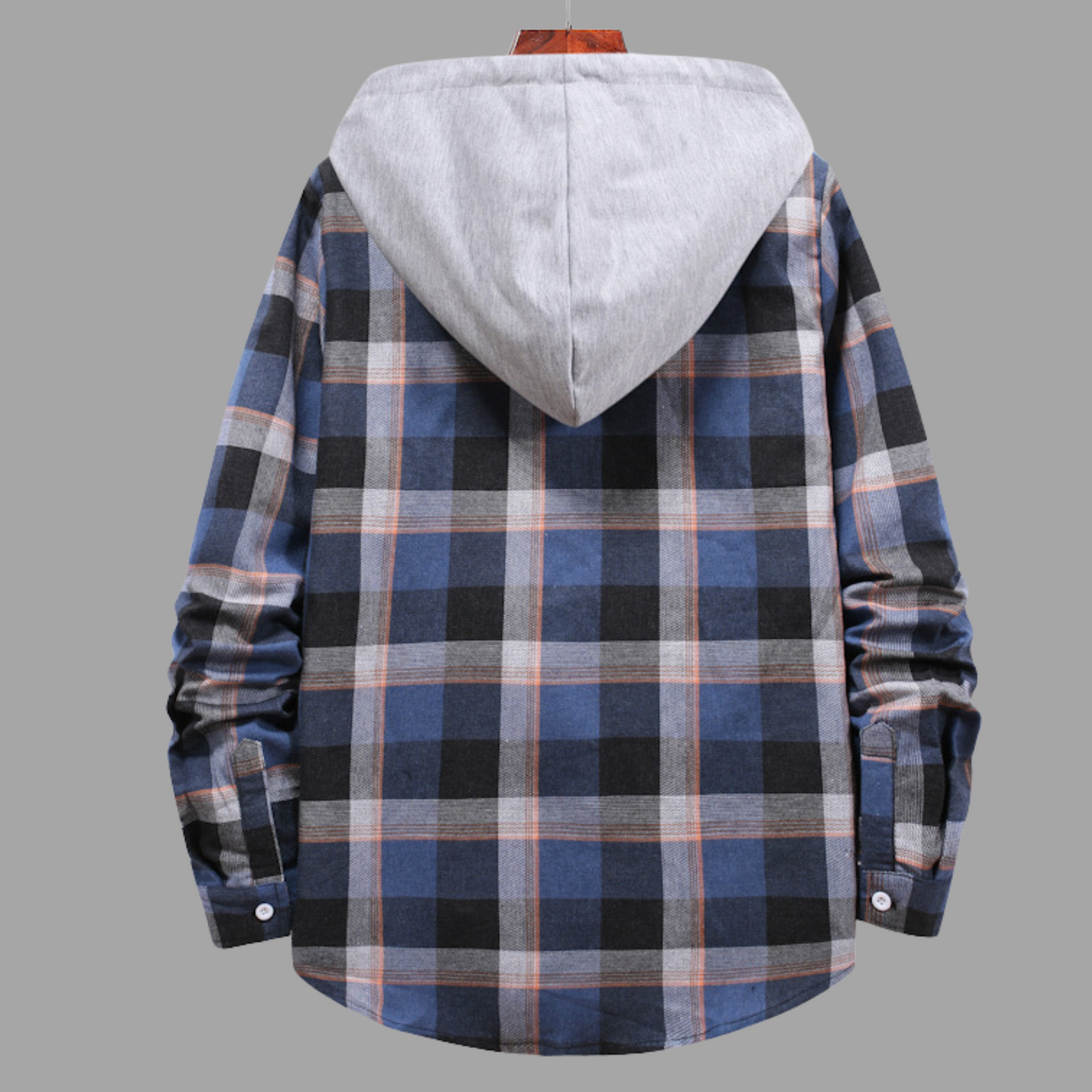 Casual Plaid Hooded Shirt