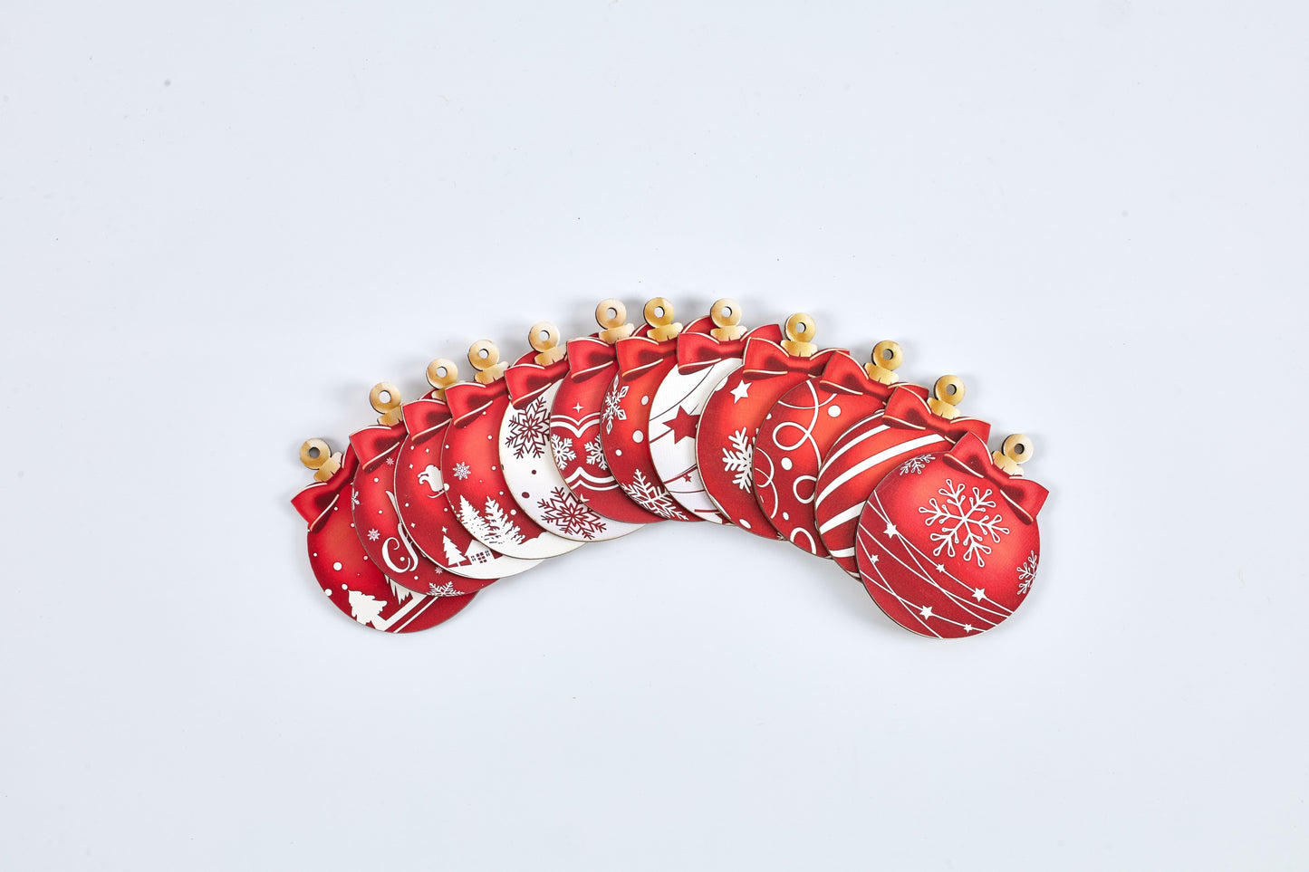 Red Christmas Ornaments Set – Festive Baubles for Holiday Tree Decoration