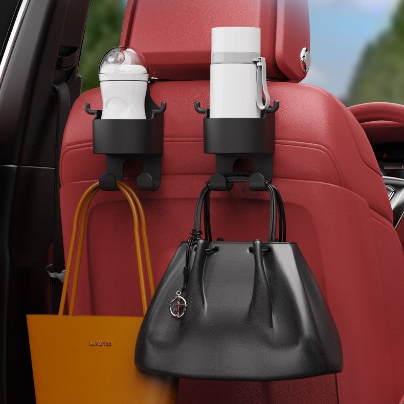 Multifunctional Car Hook & Cup Holder - Backseat Organizer