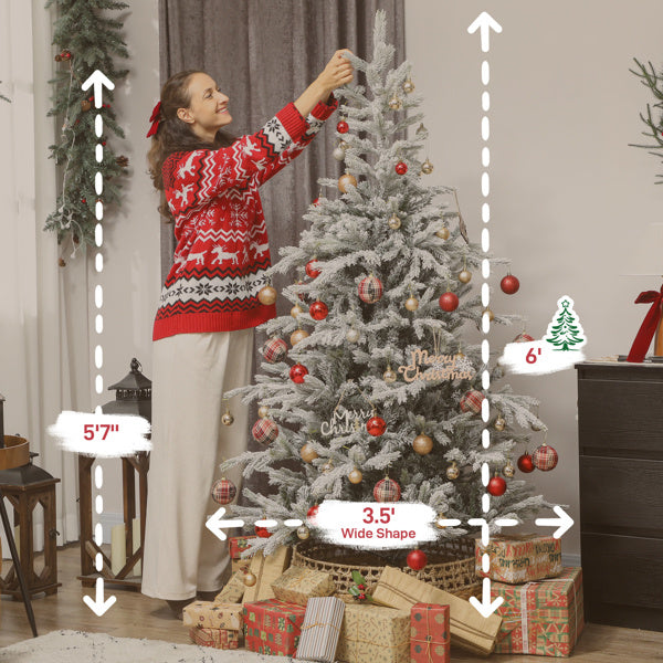 White Flocked Artificial Christmas Tree – Snow-Covered Holiday Decor | Eazy Pickss