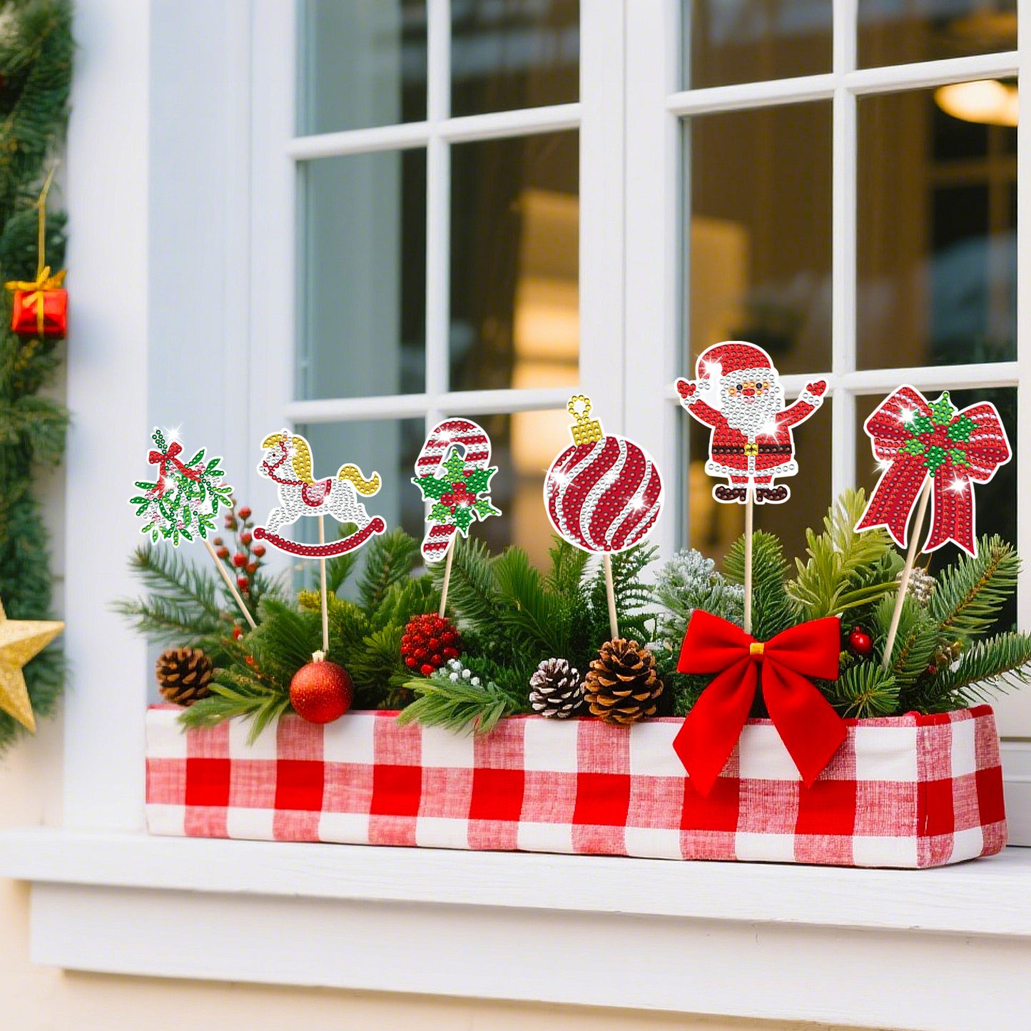 Christmas Diamond Painting Stickers – DIY Rhinestone Sticker Set for Holiday Crafts & Decorations