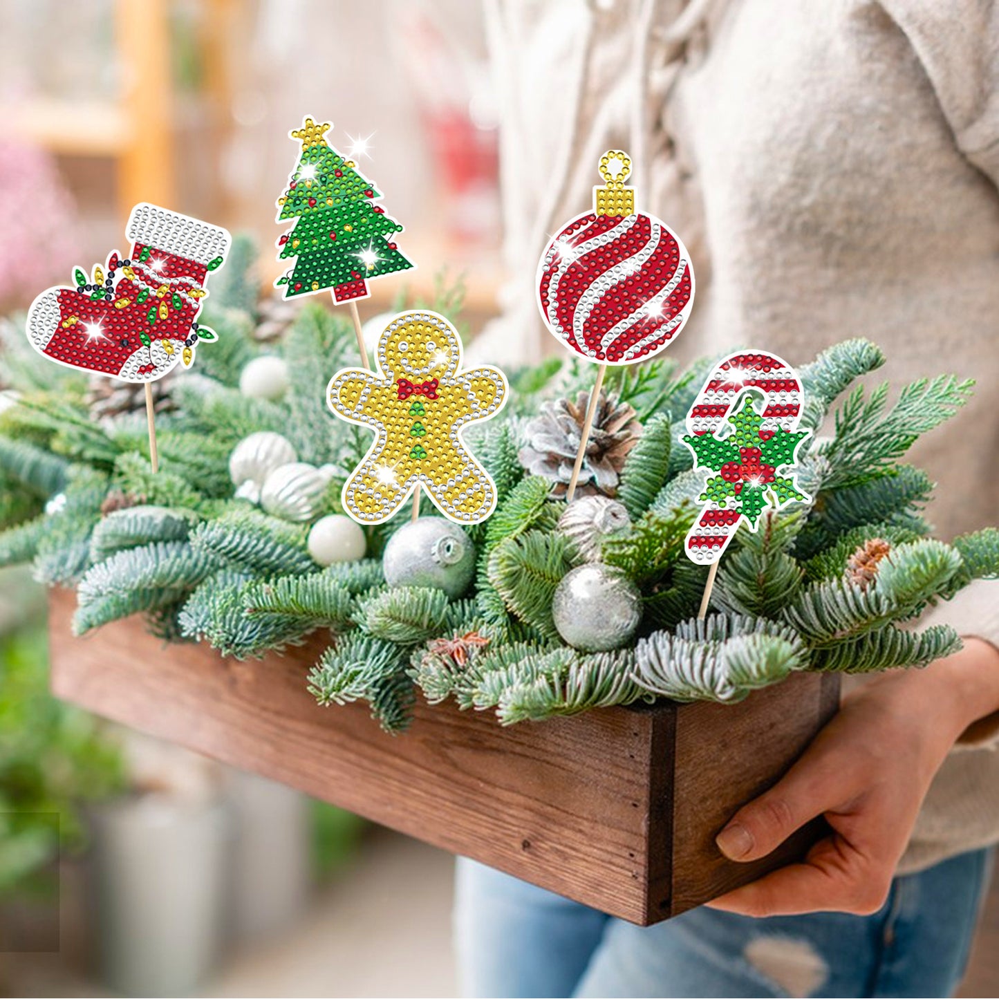 Christmas Diamond Painting Stickers – DIY Rhinestone Sticker Set for Holiday Crafts & Decorations