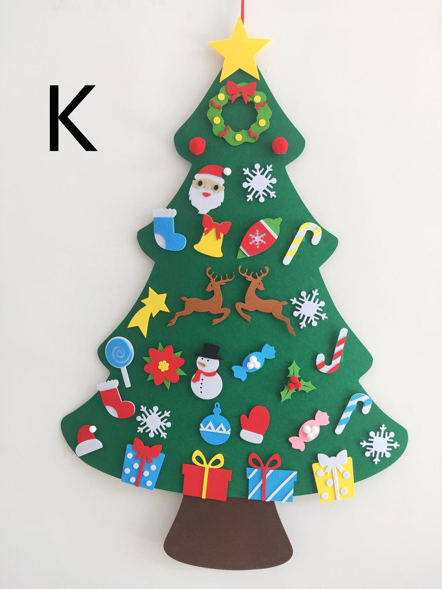 Felt Christmas Tree for Kids | DIY Wall Hanging Tree with Detachable Ornaments | Safe Toddler Christmas Decoration Gift