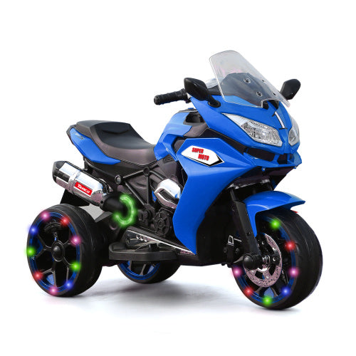 12V Kids Electric Motorcycle ,ride On Motorcycle,Three Lighting Wheels Kids Electric Toys Boys Girls Motorcycle, Children Battery Motor Bikes Rechargeable 3 Wheels Ride On Electric Motorcycle