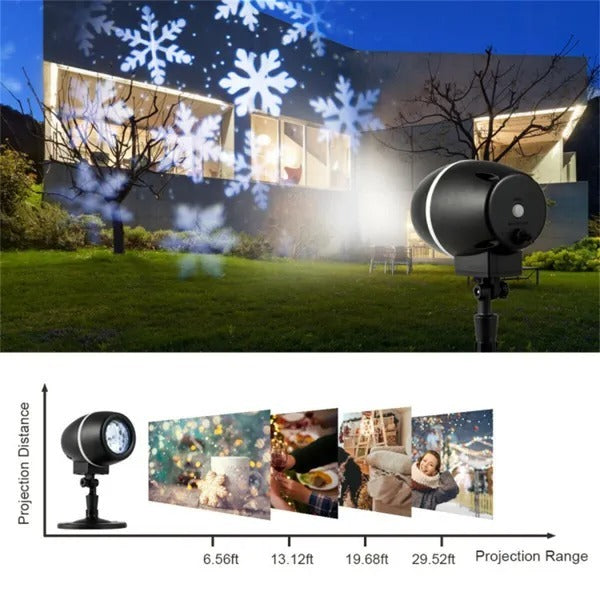 Christmas Snowflake Projector Light – Waterproof LED Outdoor Decoration with Remote & Timer