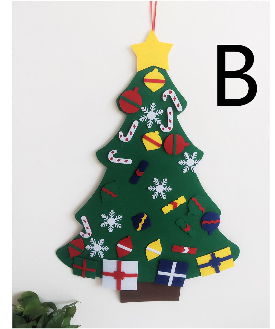 Felt Christmas Tree for Kids | DIY Wall Hanging Tree with Detachable Ornaments | Safe Toddler Christmas Decoration Gift