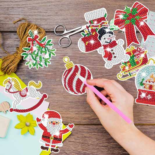 Christmas Diamond Painting Stickers – DIY Rhinestone Sticker Set for Holiday Crafts & Decorations