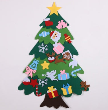 Felt Christmas Tree for Kids | DIY Wall Hanging Tree with Detachable Ornaments | Safe Toddler Christmas Decoration Gift