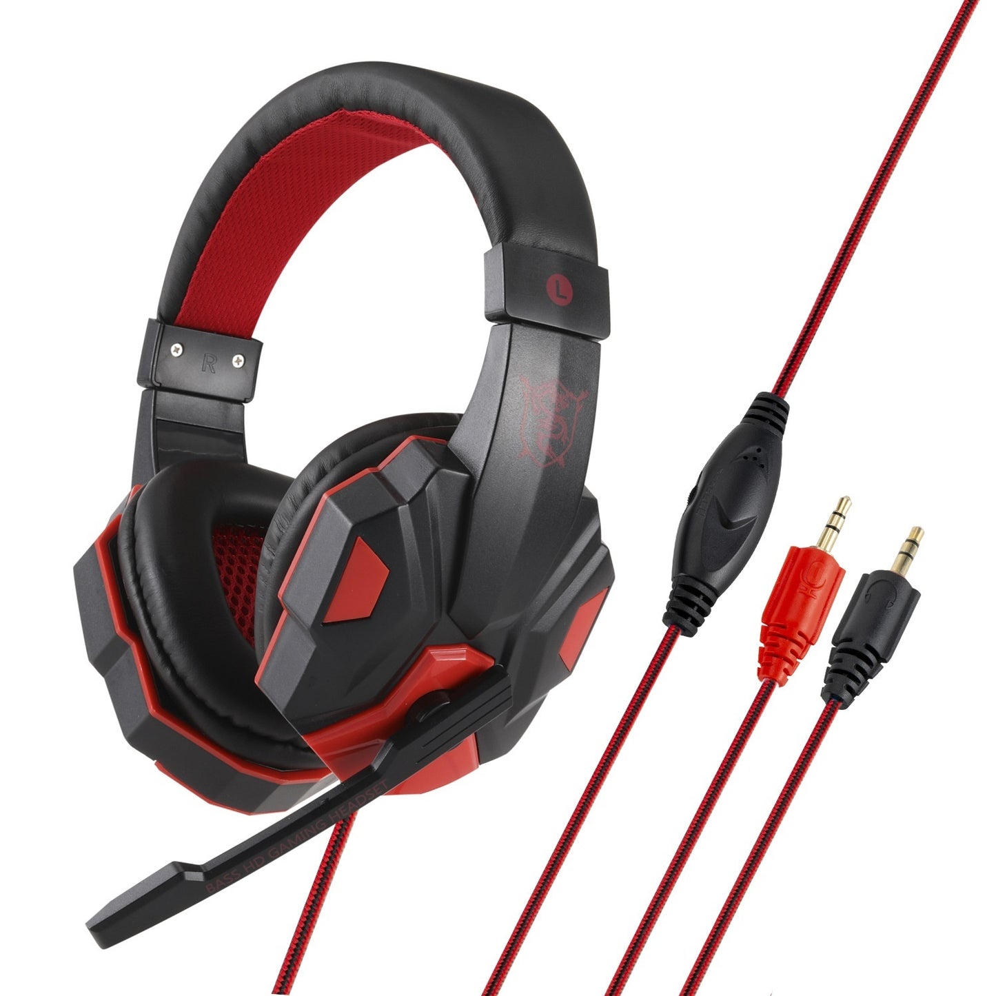 Luminous Gaming Headset with Microphone, Wired 3.5mm & USB Connectivity