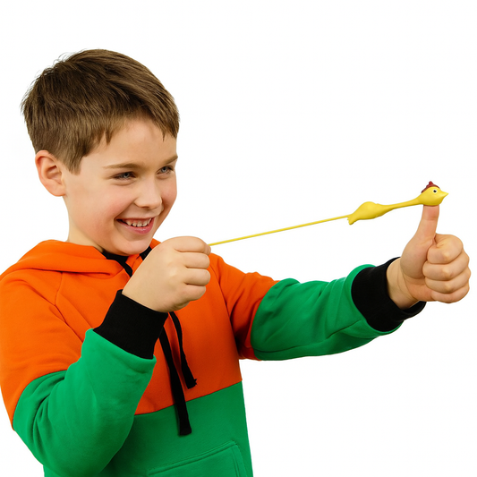 Stretchy Flying Chicken Slingshot Toy – Fun Stress Relief, Kids Party Favor, Prank Gag Toy, Christmas Gift for Boys & Girls