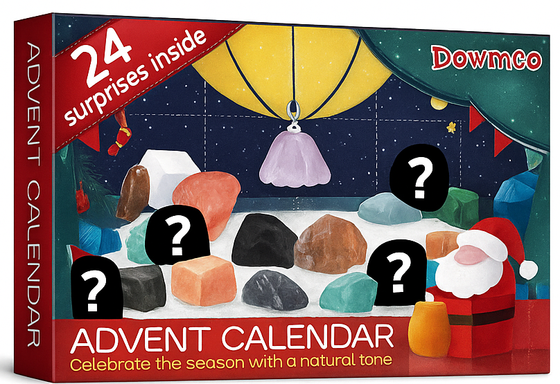 Christmas Countdown Advent Calendar with 24 Natural Stones – Crystal & Mineral Surprise Box – Seasonal Gift for Kids & Adults