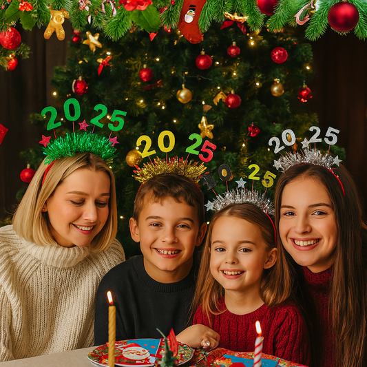 2025 New Year Christmas Party Headbands – Festive Holiday Accessories for Family & Friends