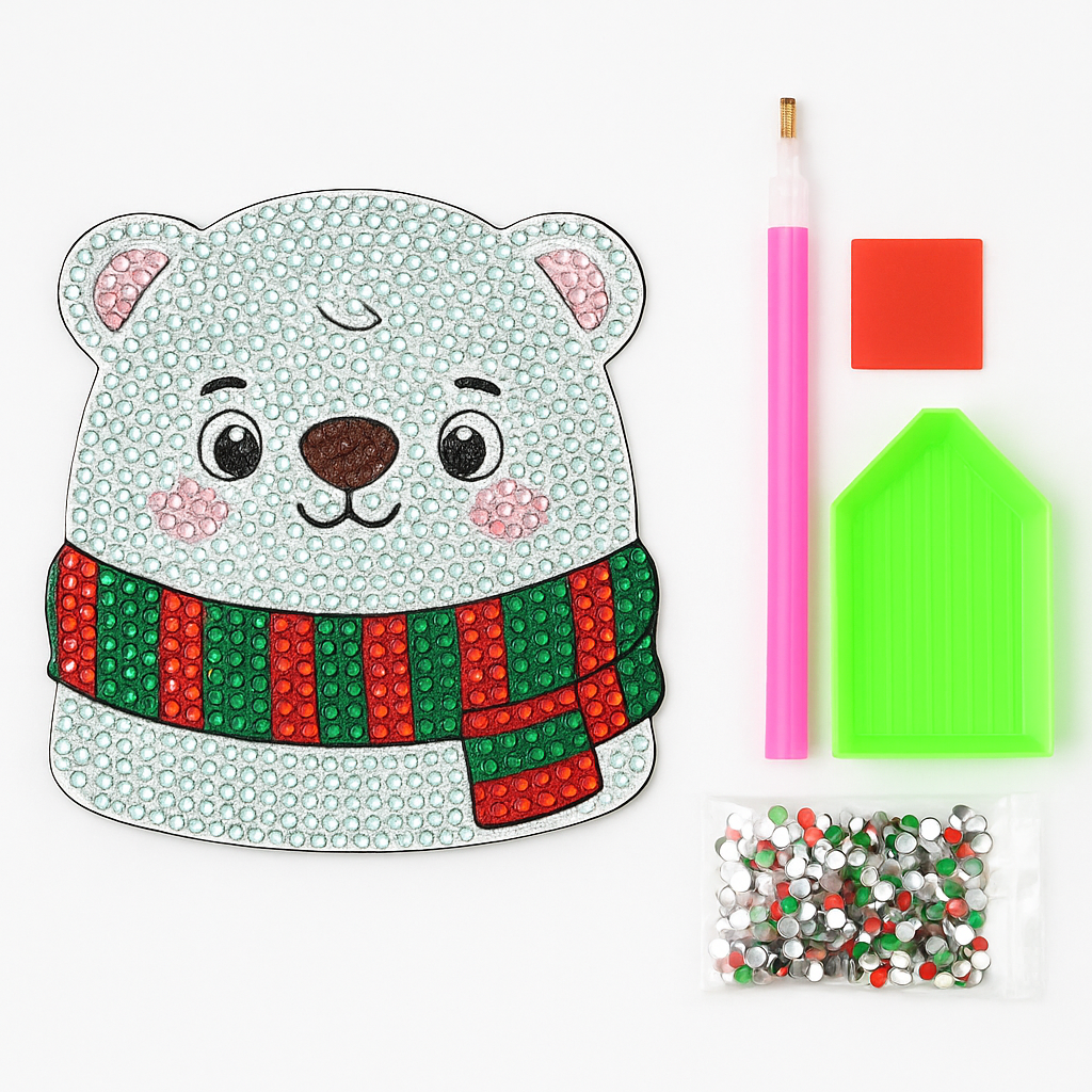 Diamond Painting Christmas Coaster Kit – DIY Rhinestone Craft Set