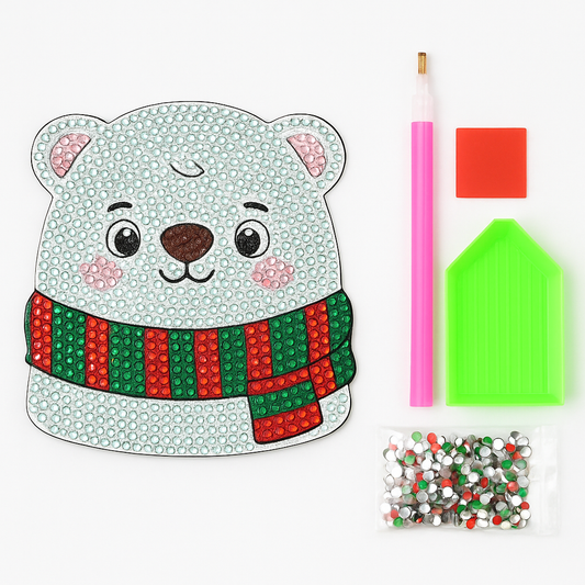 Diamond Painting Christmas Coaster Kit – DIY Rhinestone Craft Set