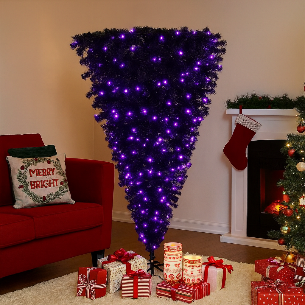 Upside-Down Christmas Tree with LED Lights & Remote – Modern Holiday Decor