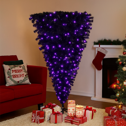 Upside-Down Christmas Tree with LED Lights & Remote – Modern Holiday Decor