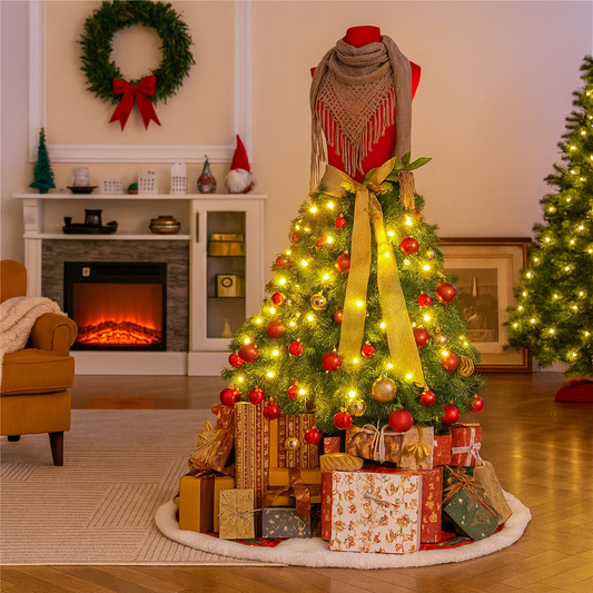5 FT Pre-lit Mannequin Artificial Christmas Tree Dress Form