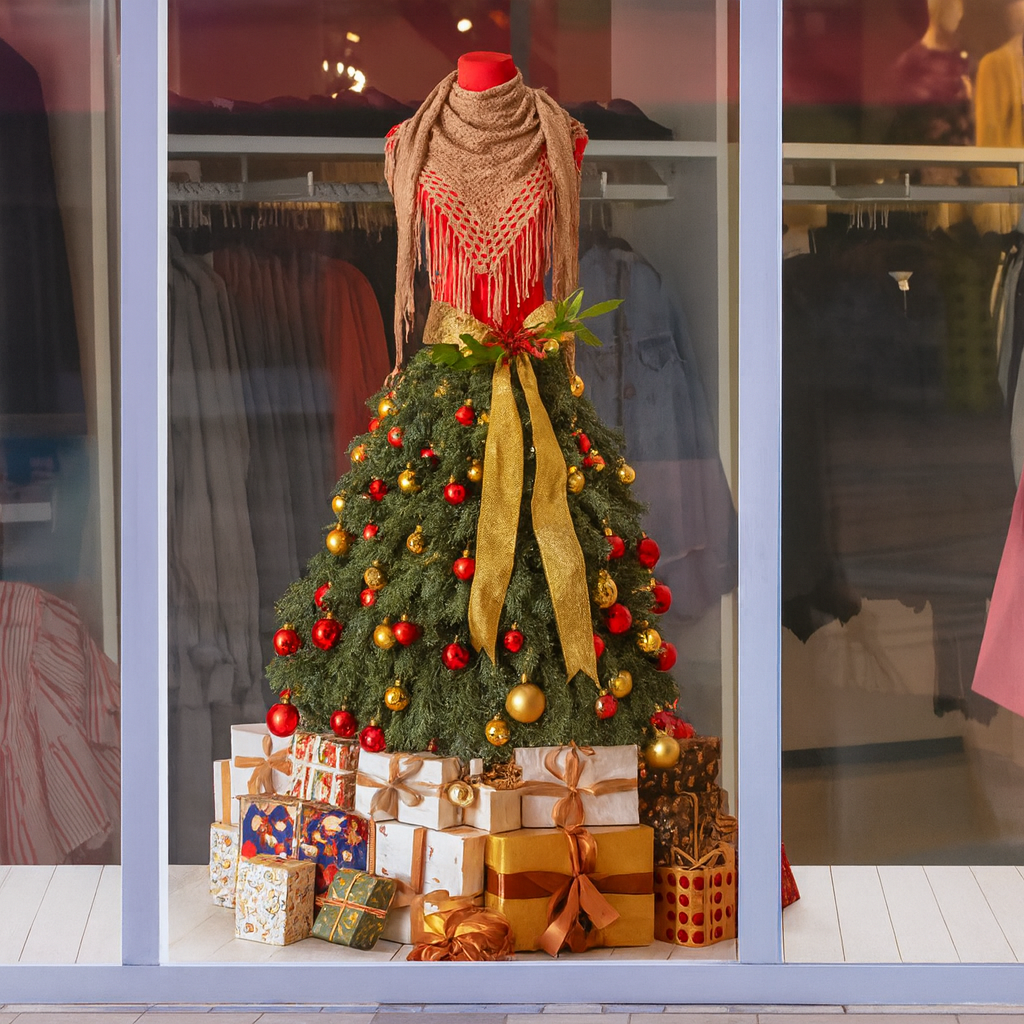 5 FT Pre-lit Mannequin Artificial Christmas Tree Dress Form