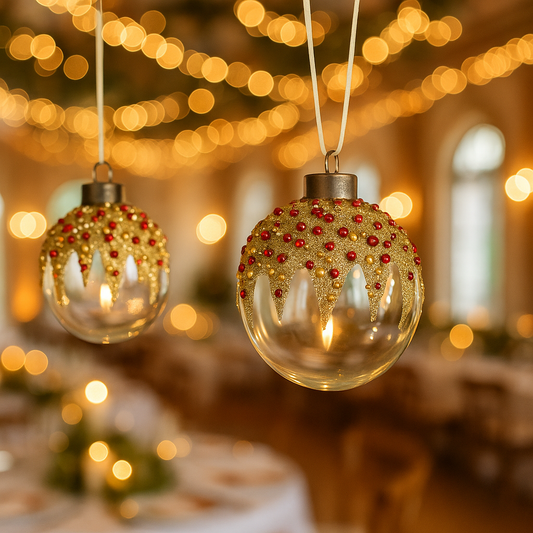 D3 Christmas Ball Ornaments, Glass Decorative Hanging Ball Christmas Tree Ornaments For Holiday Party Decorations, Set Of 12