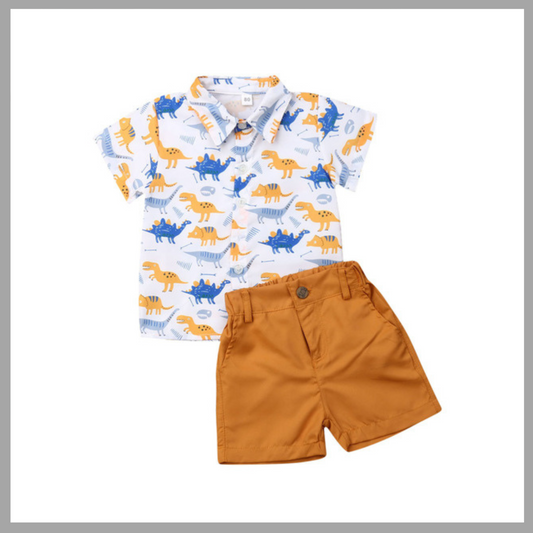 Boys' T-Shirt and Shorts Set – Casual Cotton Blend Kids' Outfit for Boys