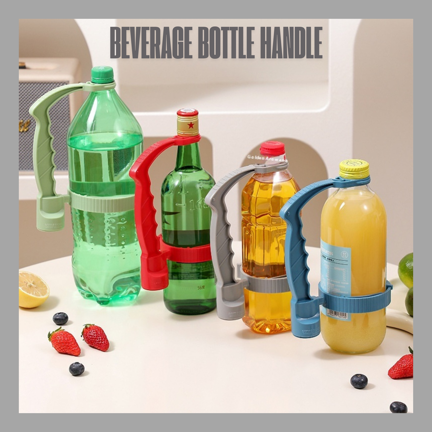 Adjustable Beverage Bottle Handle Holder