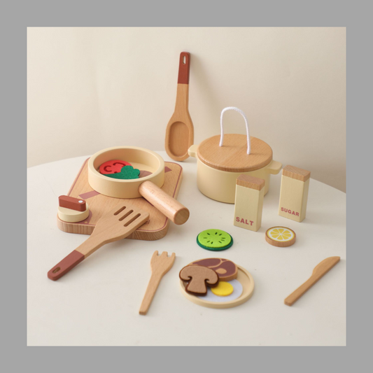 Children’s Wooden Kitchen Playset – Early Learning Toy