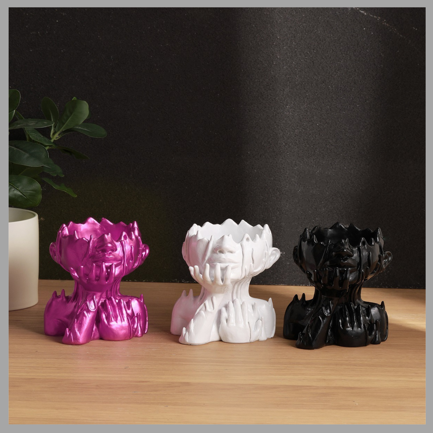 Resin Goddess Head Flower Pot
