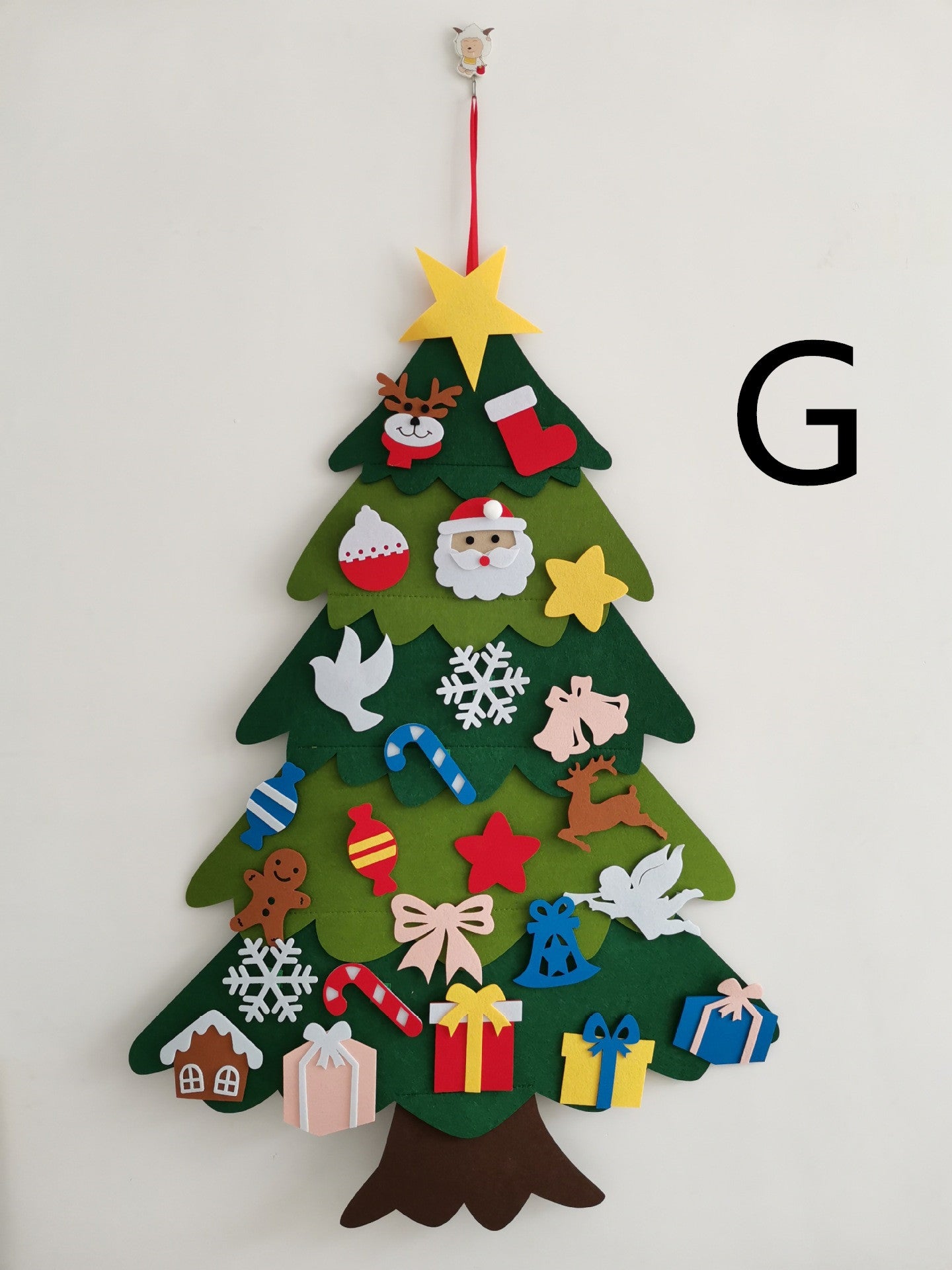 Felt Christmas Tree for Kids | DIY Wall Hanging Tree with Detachable Ornaments | Safe Toddler Christmas Decoration Gift