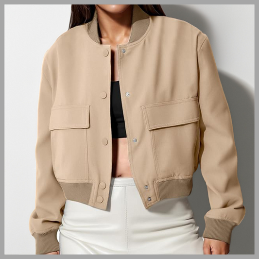 Loose Fit Short Coat with Pockets