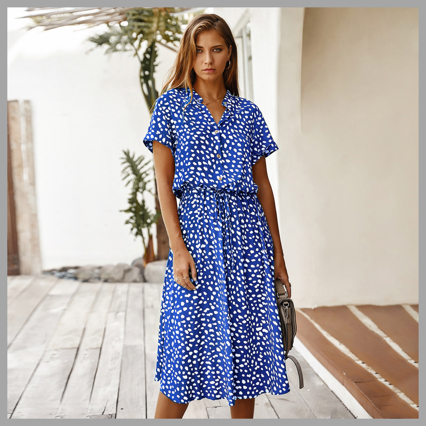 Women's Polka Dot Shirt Dress