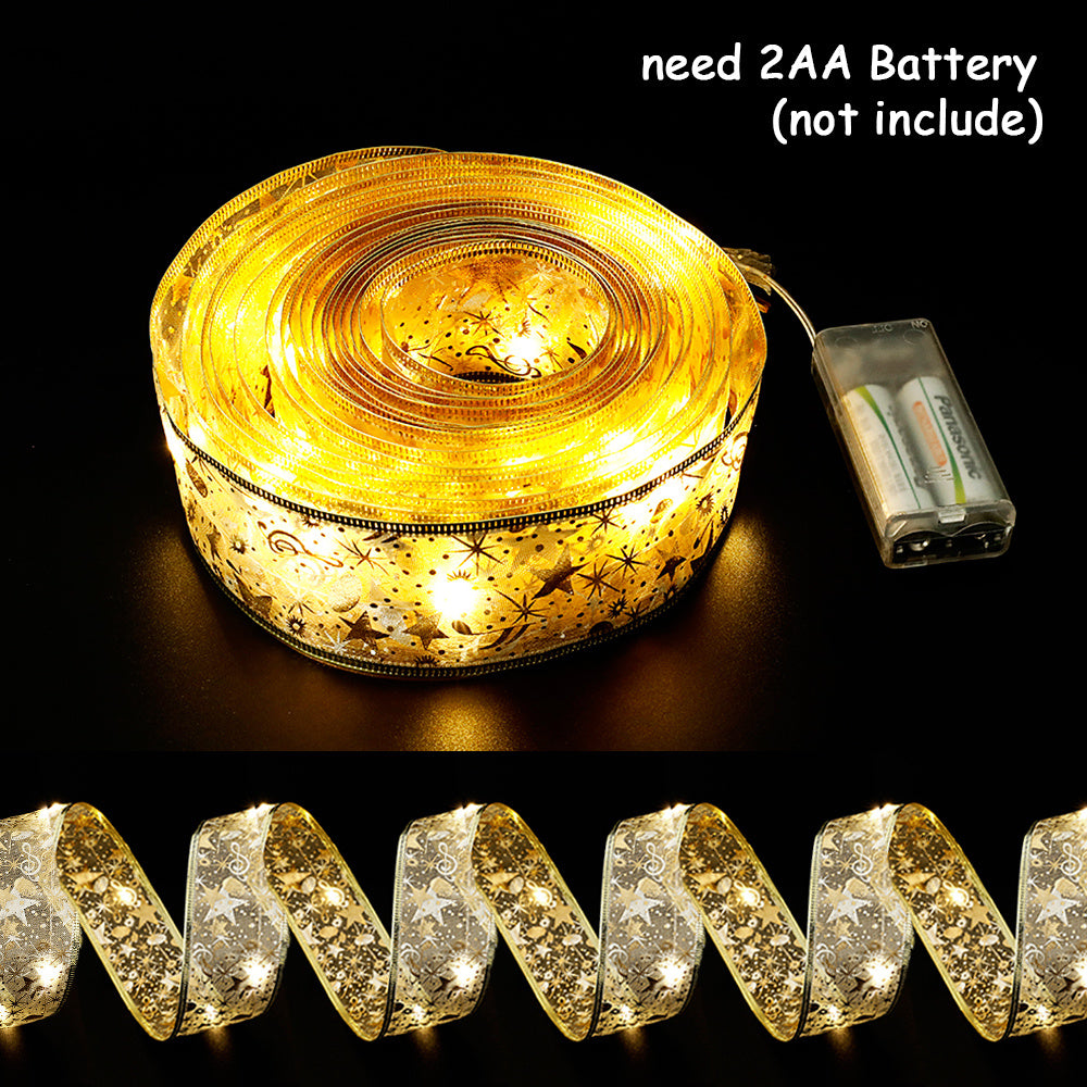 Pre-Lit Christmas Tree with Decorative Ribbon Lights – Elegant Indoor Holiday Décor