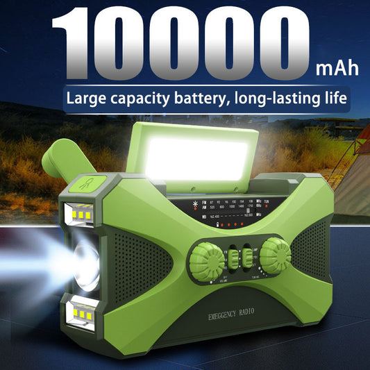 3-in-1 Portable Emergency Radio – AM/FM/NOAA, Hand Crank, Solar Charging, Flashlight, Power Bank, SOS Support