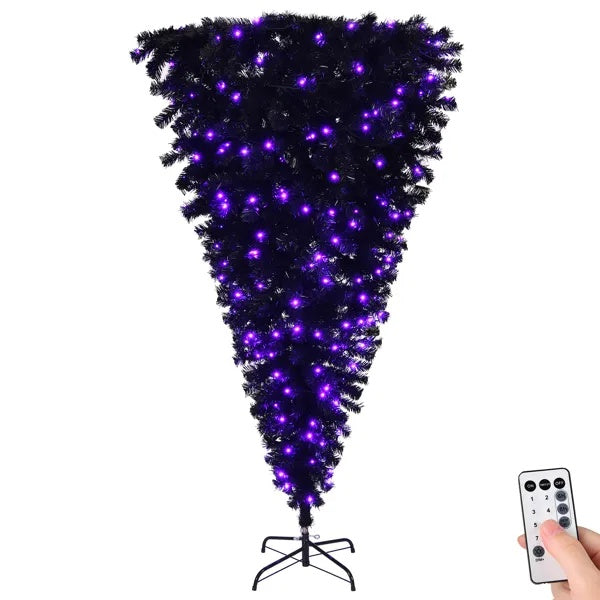 Upside-Down Christmas Tree with LED Lights & Remote – Modern Holiday Decor