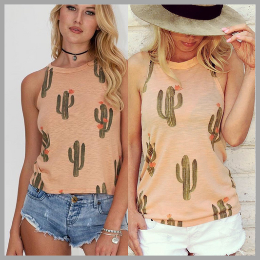 Women's Cactus Print Tank Top