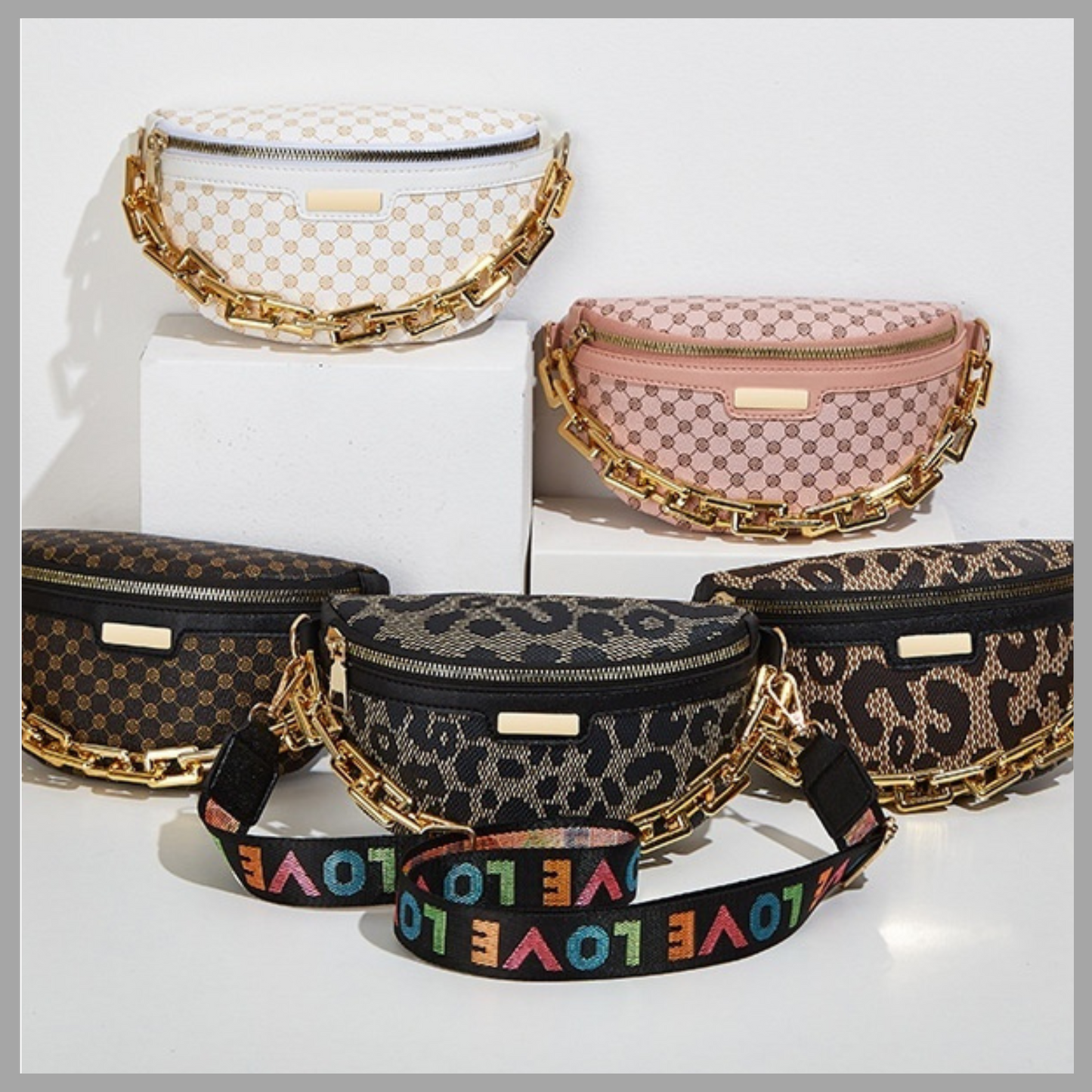 Print Belt & Crossbody Shoulder Bag