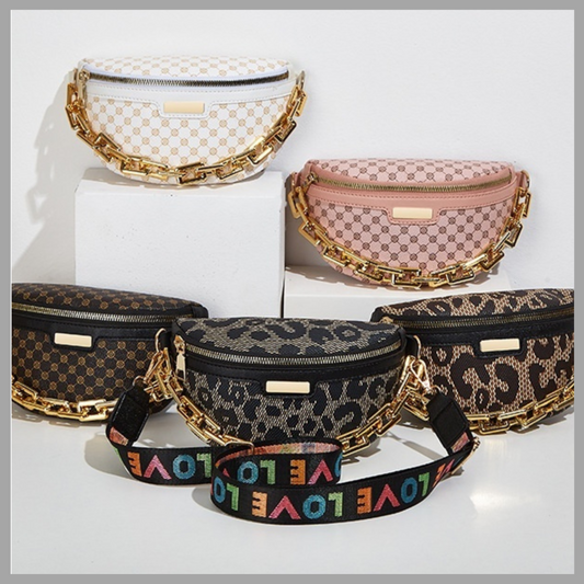 Print Belt & Crossbody Shoulder Bag