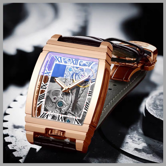 Unisex Stainless Steel Leather Watch
