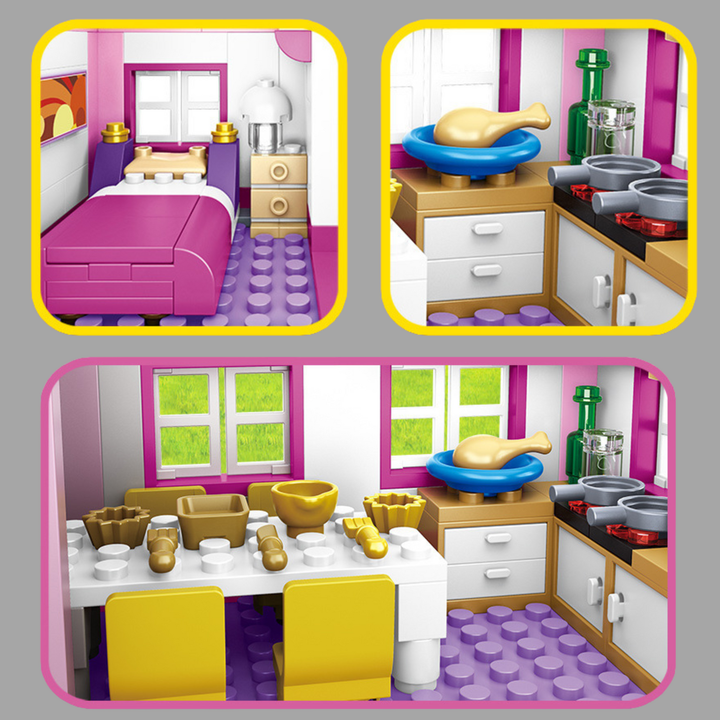Summer Villa Building Blocks Playset - Kids Playhouse Toy