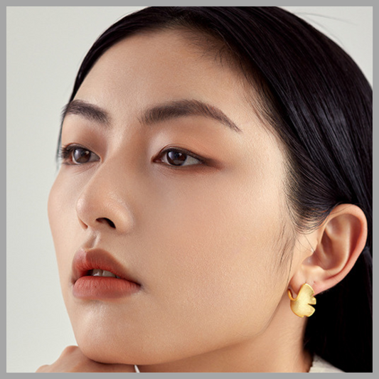 Silver Leaf Stud Earrings